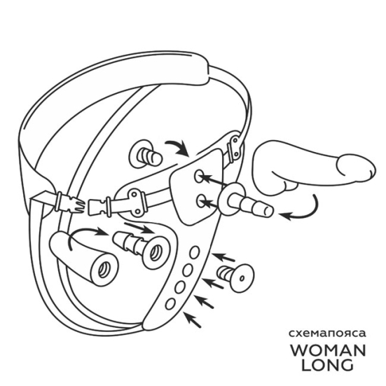 Страпон с 3 насадками Harness 8&quot; Long