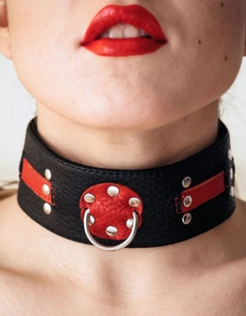 Чёрно-красный ошейник БДСМ Арсенал